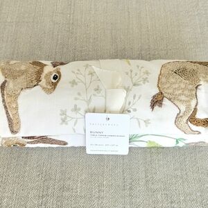 Bunny Embroidered Cotton Table Throw